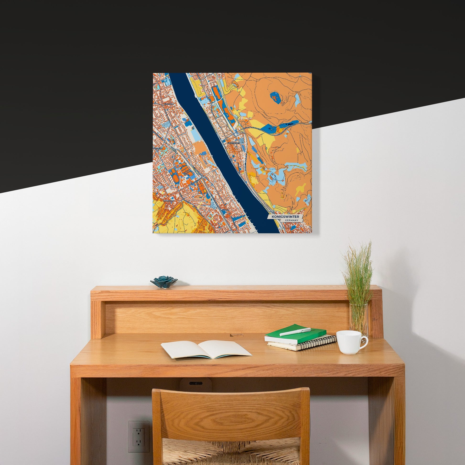 Königswinter Germany Colorful City Map Canvas Print Scene