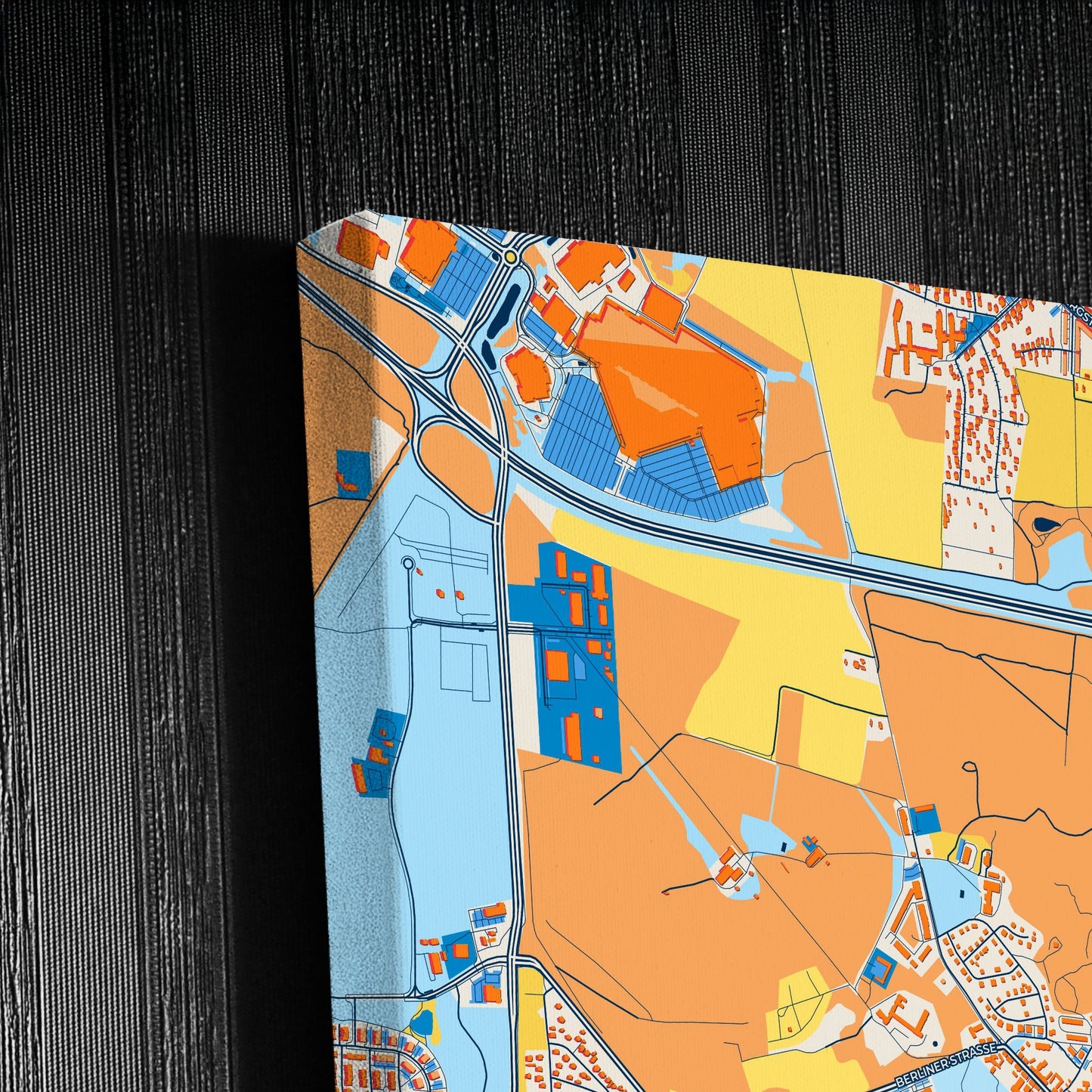 Königs Wusterhausen Germany Colorful City Map Canvas Print Detail