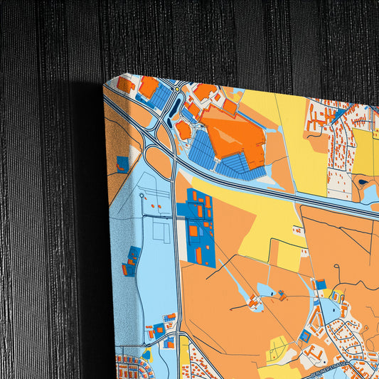 Königs Wusterhausen Germany Colorful City Map Canvas Print Detail