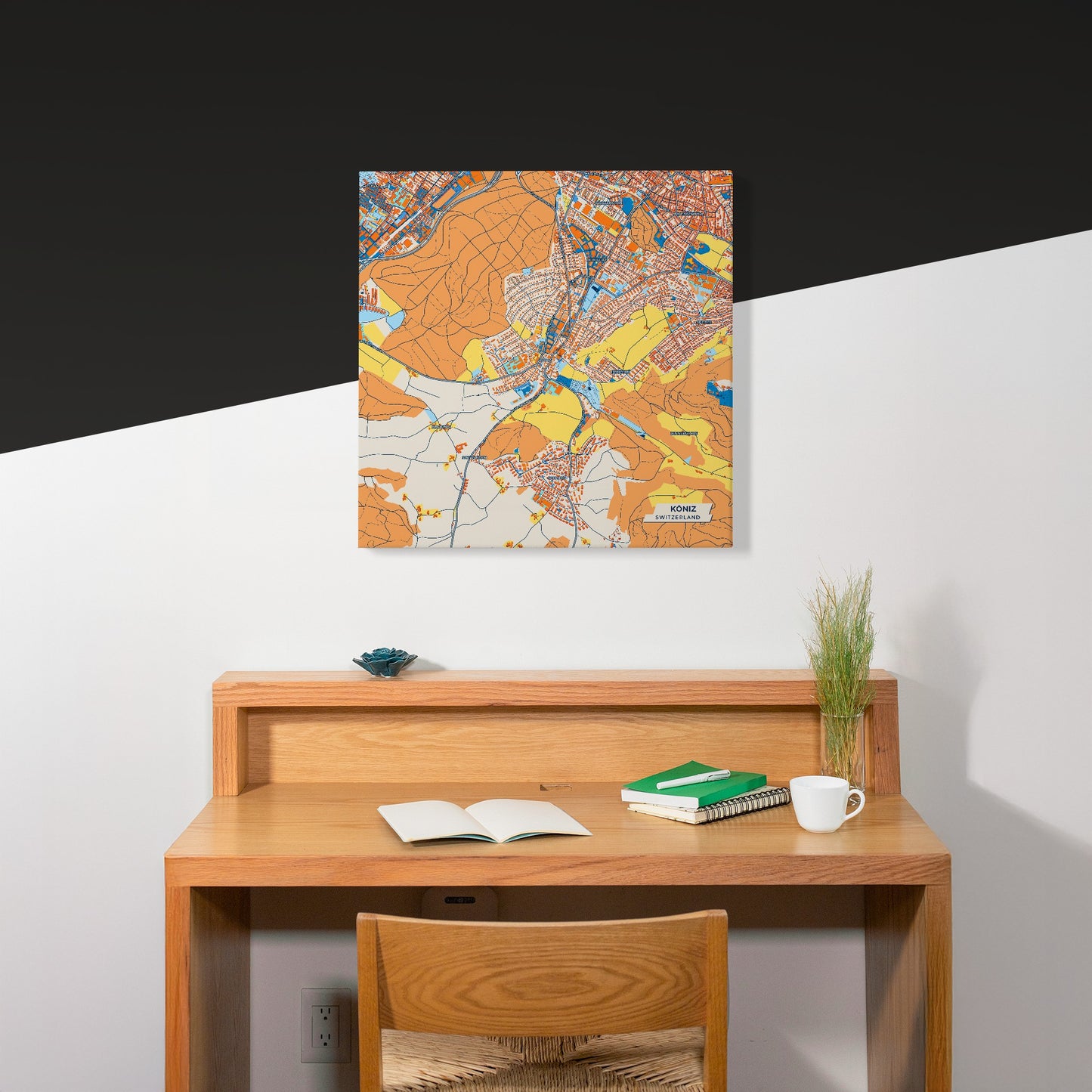 Köniz Switzerland Colorful City Map Canvas Print Scene