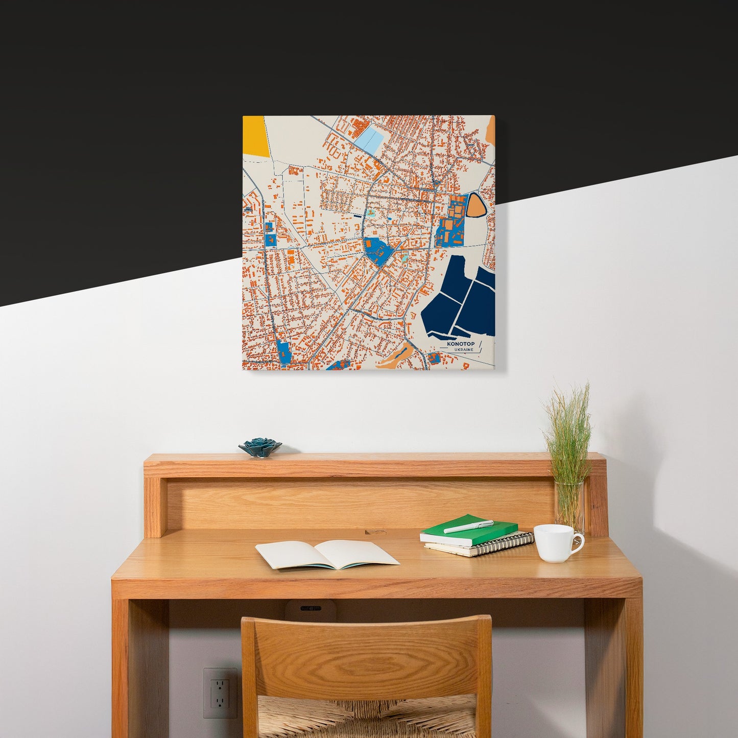 Конотоп Ukraine Colorful City Map Canvas Print Scene