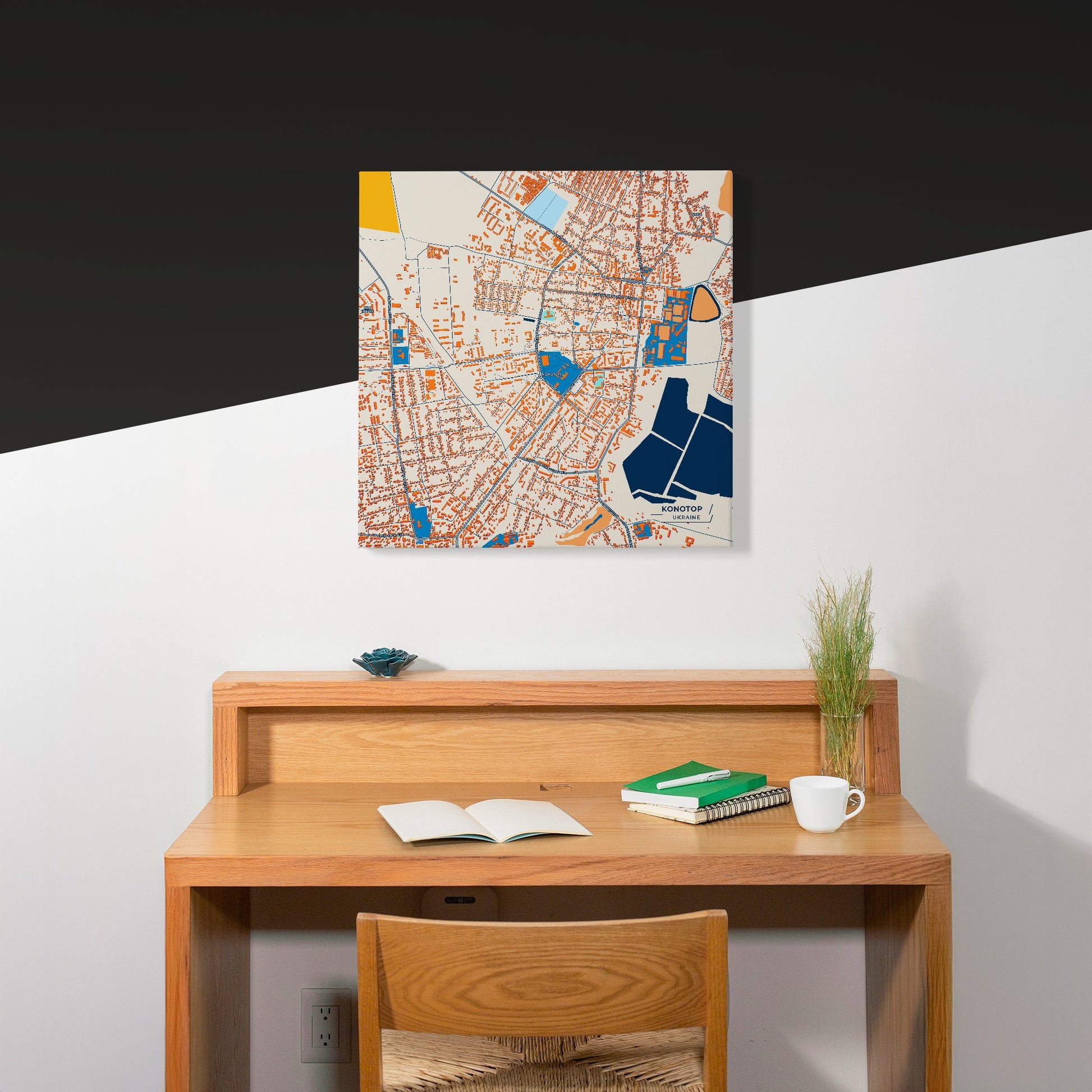 Конотоп Ukraine Colorful City Map Canvas Print Scene