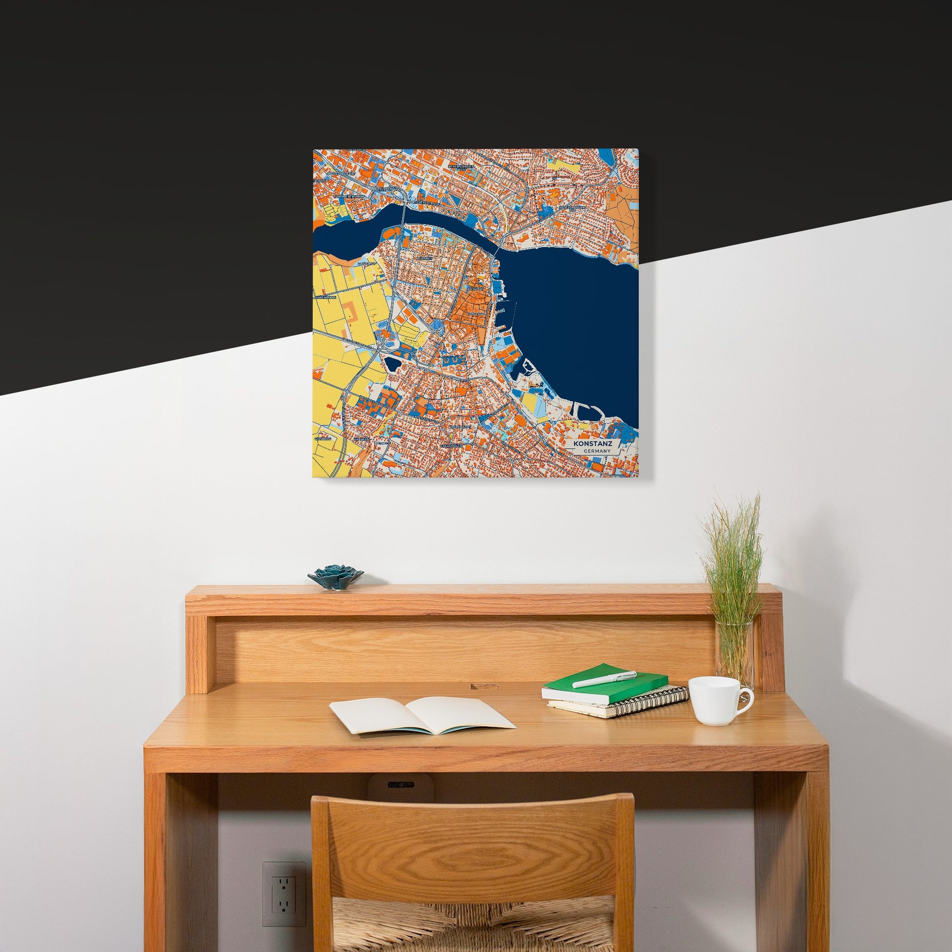Konstanz Germany Colorful City Map Canvas Print Scene