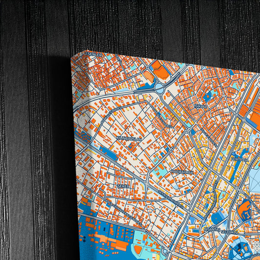 Konya Turkey Colorful City Map Canvas Print Detail