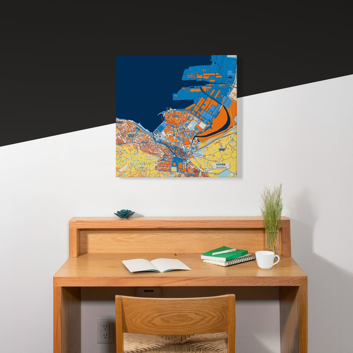 Koper Slovenia Colorful City Map Canvas Print Scene