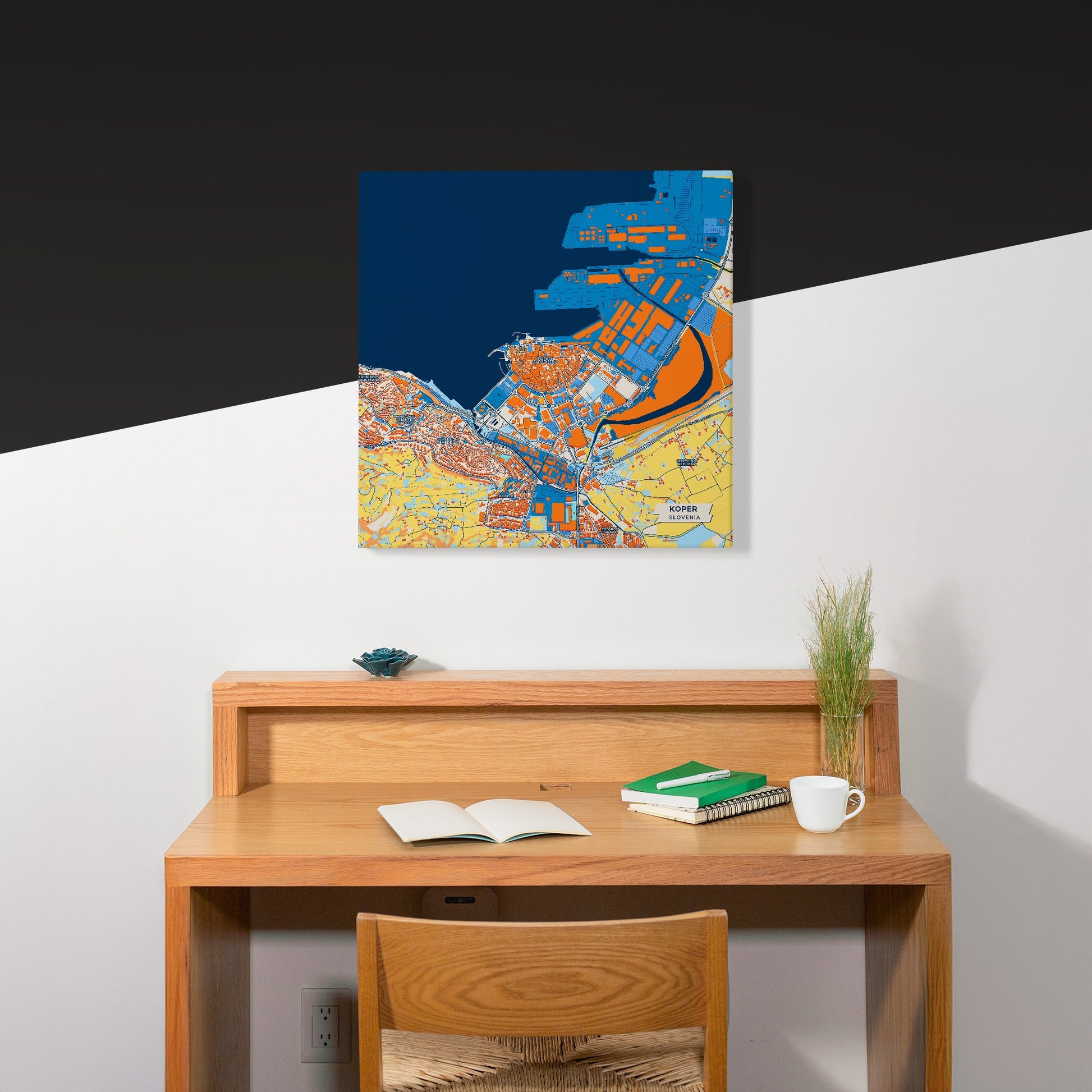 Koper Slovenia Colorful City Map Canvas Print Scene