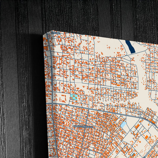 Korhogo Ivory Coast Colorful City Map Canvas Print Detail