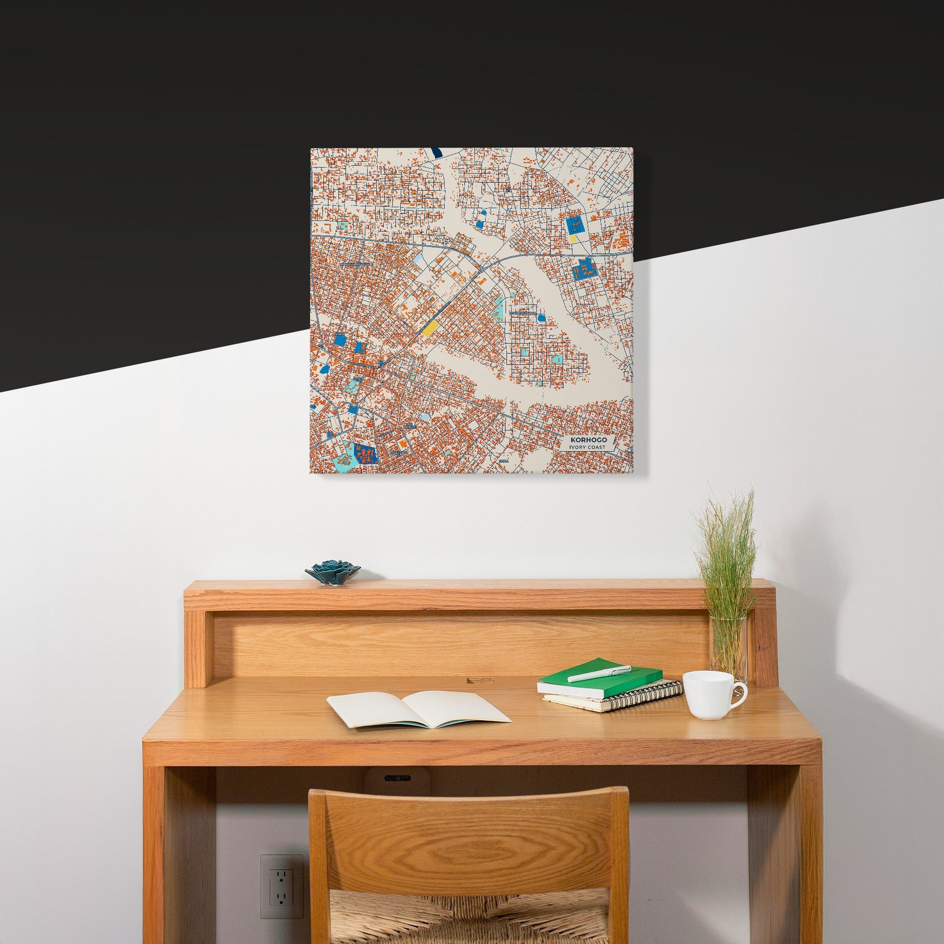 Korhogo Ivory Coast Colorful City Map Canvas Print Scene