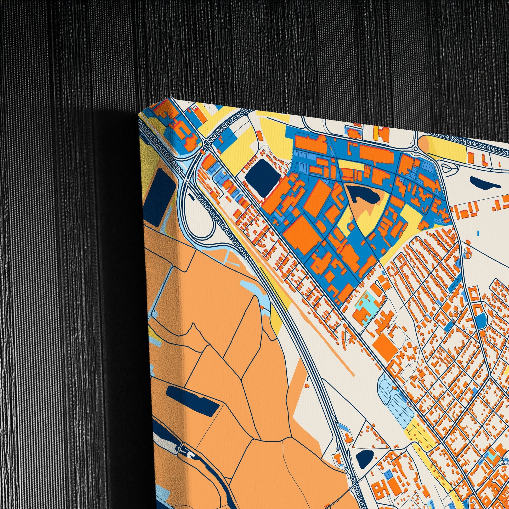 Korneuburg Austria Colorful City Map Canvas Print Detail