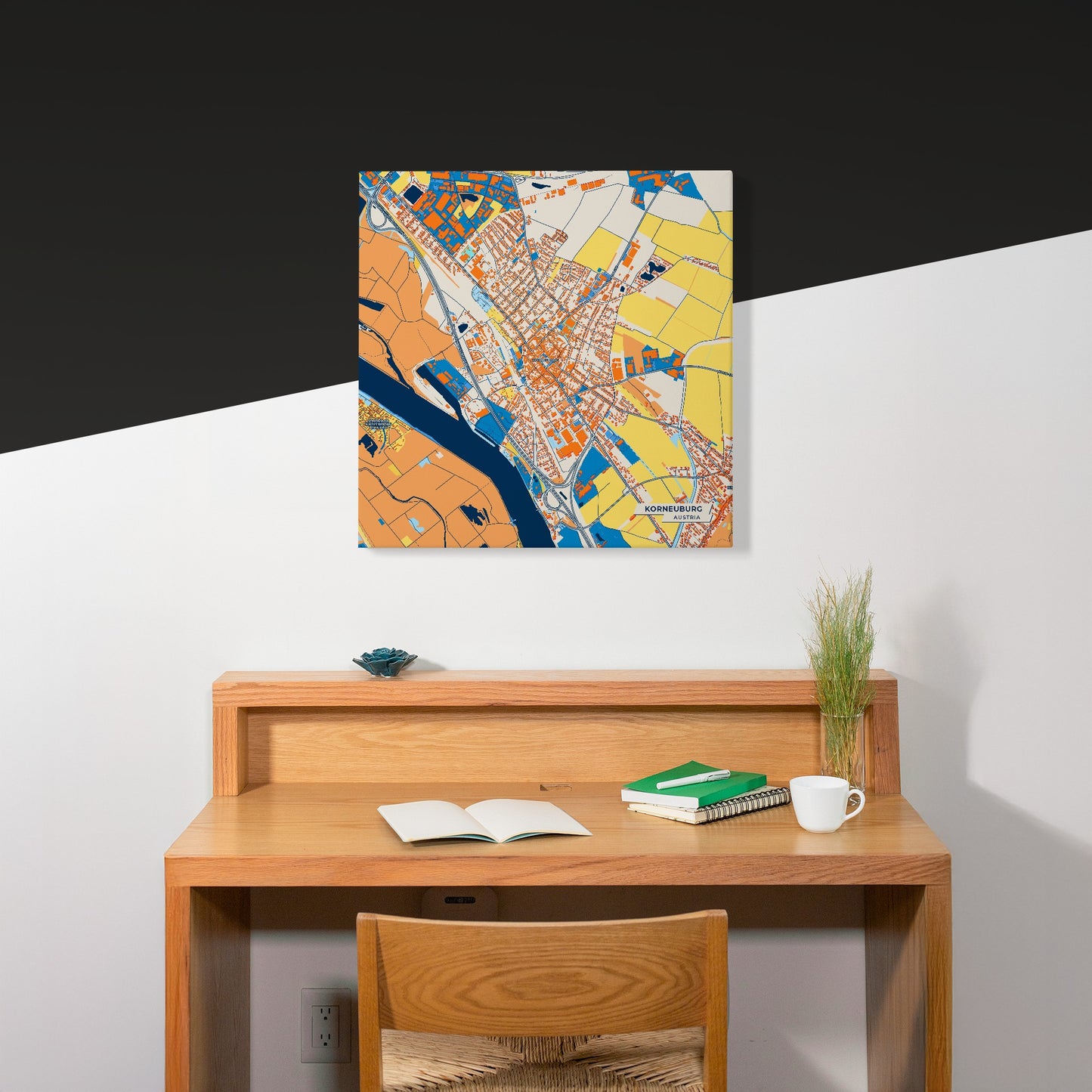 Korneuburg Austria Colorful City Map Canvas Print Scene