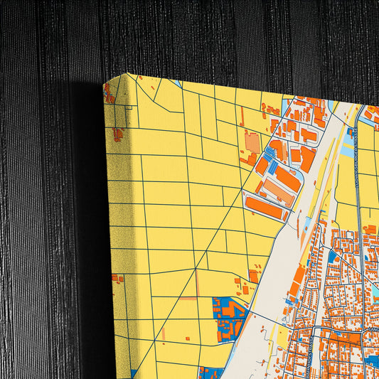 Kornwestheim Germany Colorful City Map Canvas Print Detail