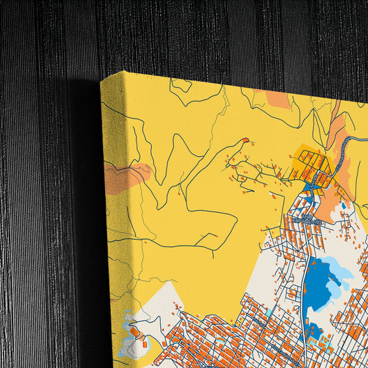 Κορυδαλλος Greece Colorful City Map Canvas Print Detail