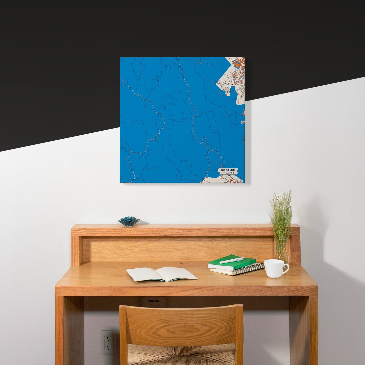 Ko Samui Thailand Colorful City Map Canvas Print Scene