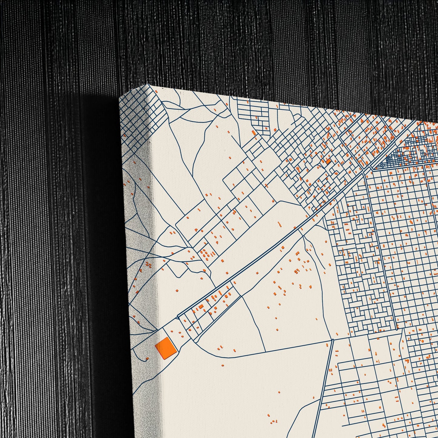 Kosti Sudan Colorful City Map Canvas Print Detail