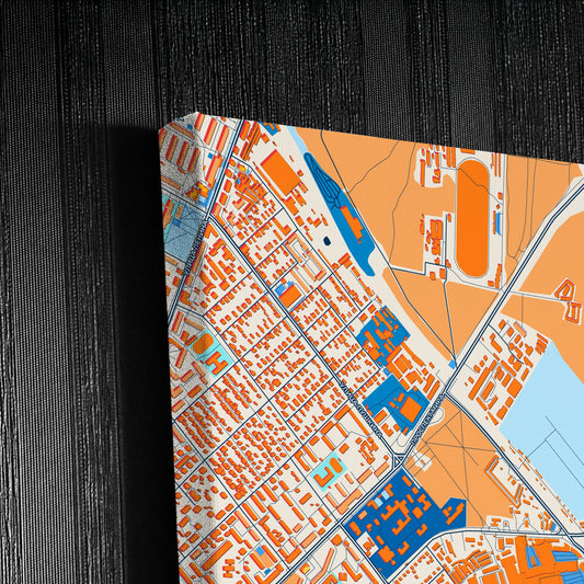 Кострома Russia Colorful City Map Canvas Print Detail