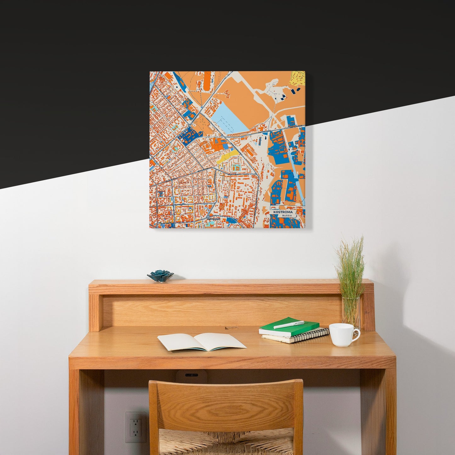 Кострома Russia Colorful City Map Canvas Print Scene