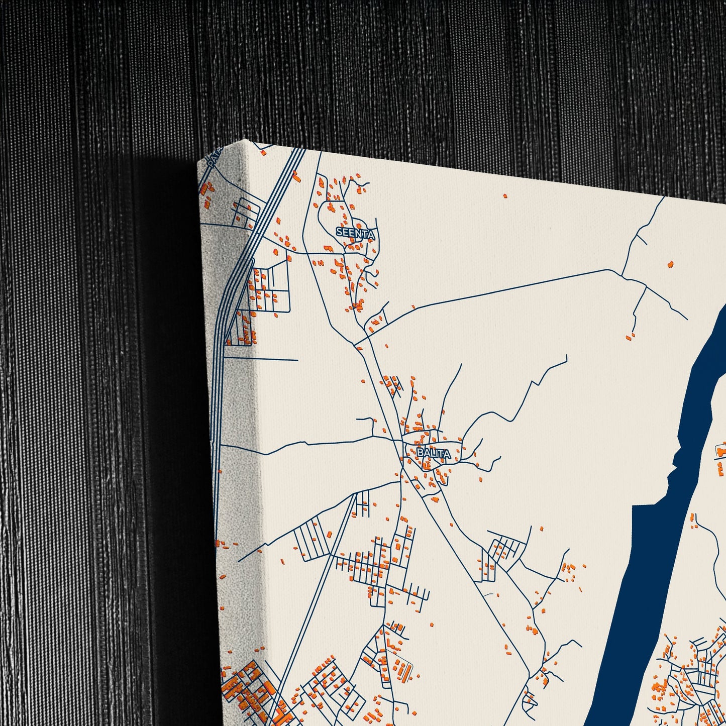 Kota India Colorful City Map Canvas Print Detail