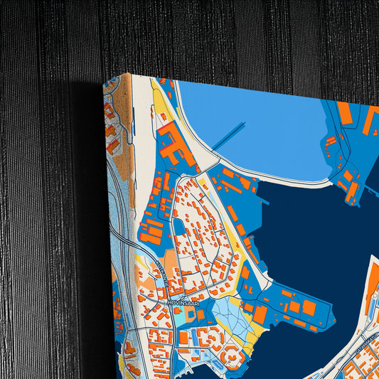 Kotka Finland Colorful City Map Canvas Print Detail
