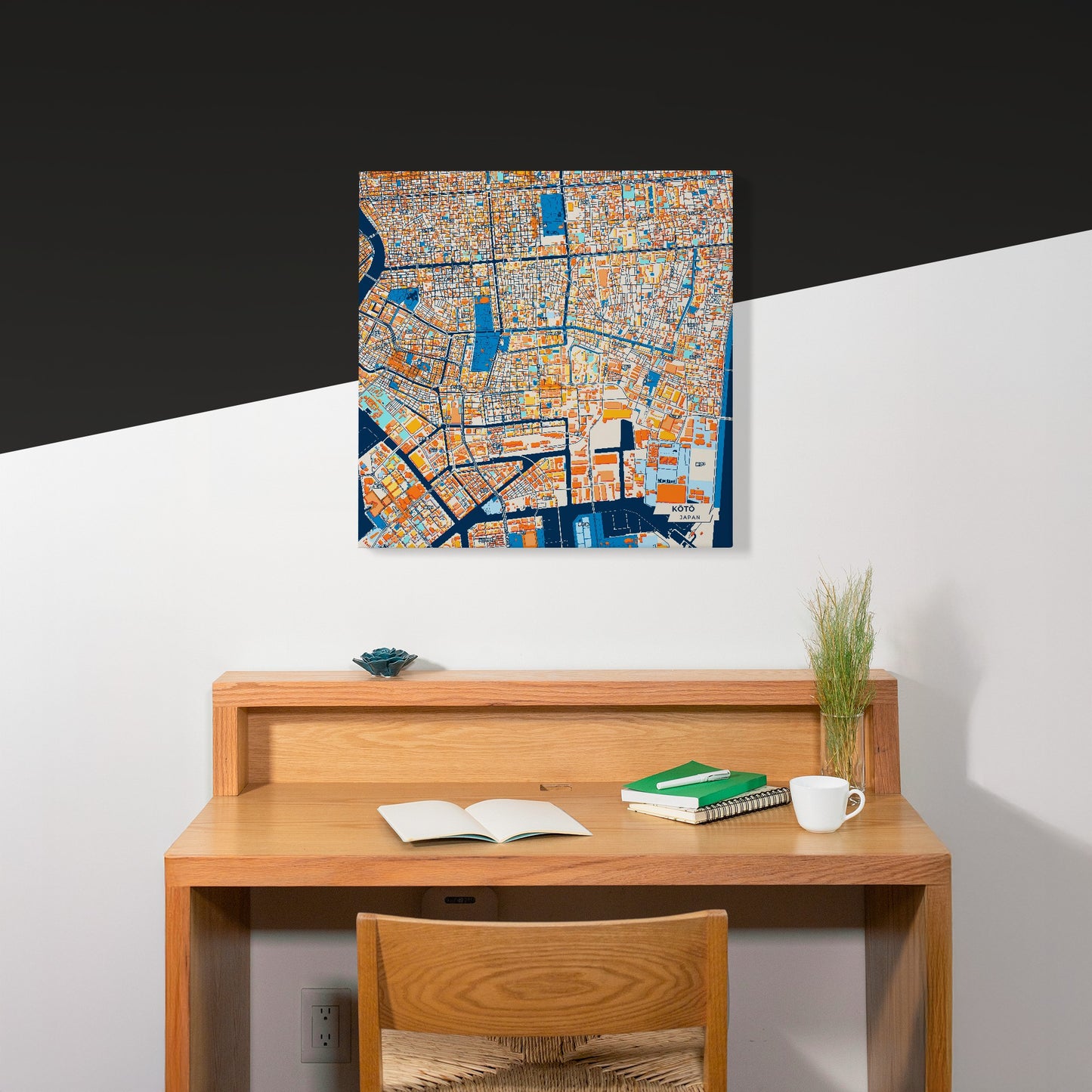 Kōtō Japan Colorful City Map Canvas Print Scene