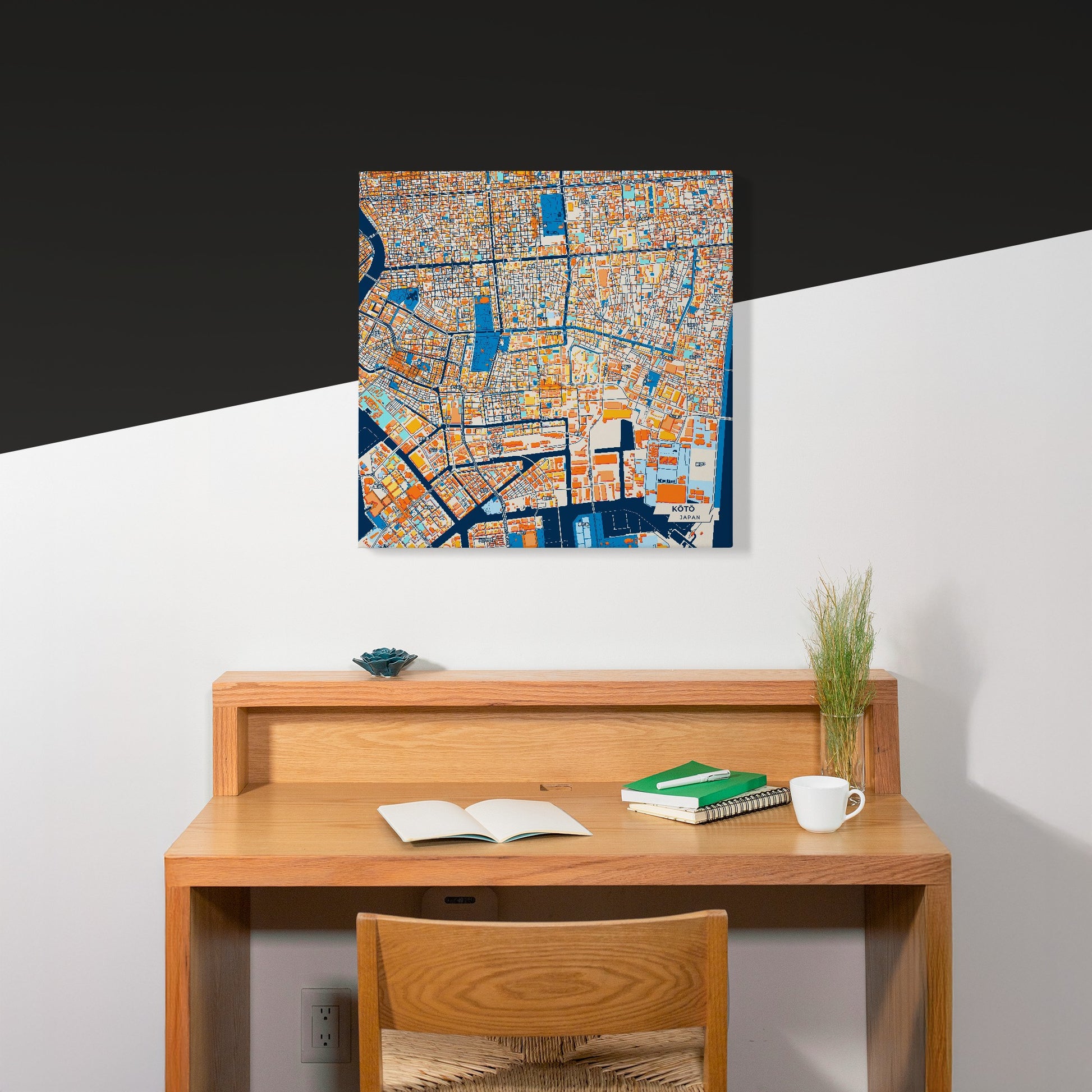 Kōtō Japan Colorful City Map Canvas Print Scene