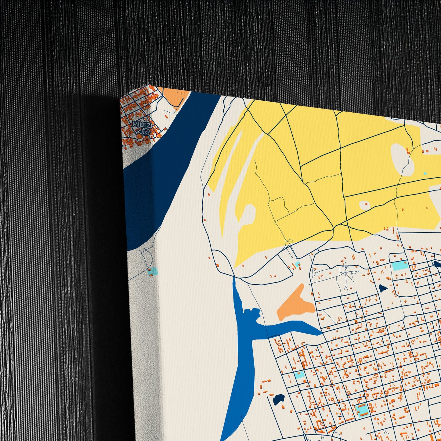 Kousseri Cameroon Colorful City Map Canvas Print Detail