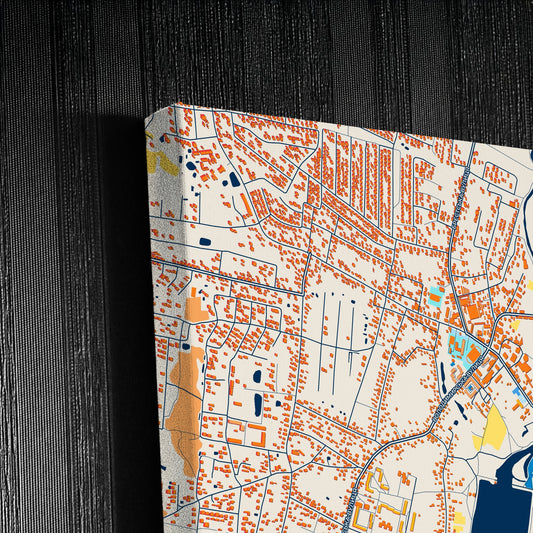 Ковель Ukraine Colorful City Map Canvas Print Detail