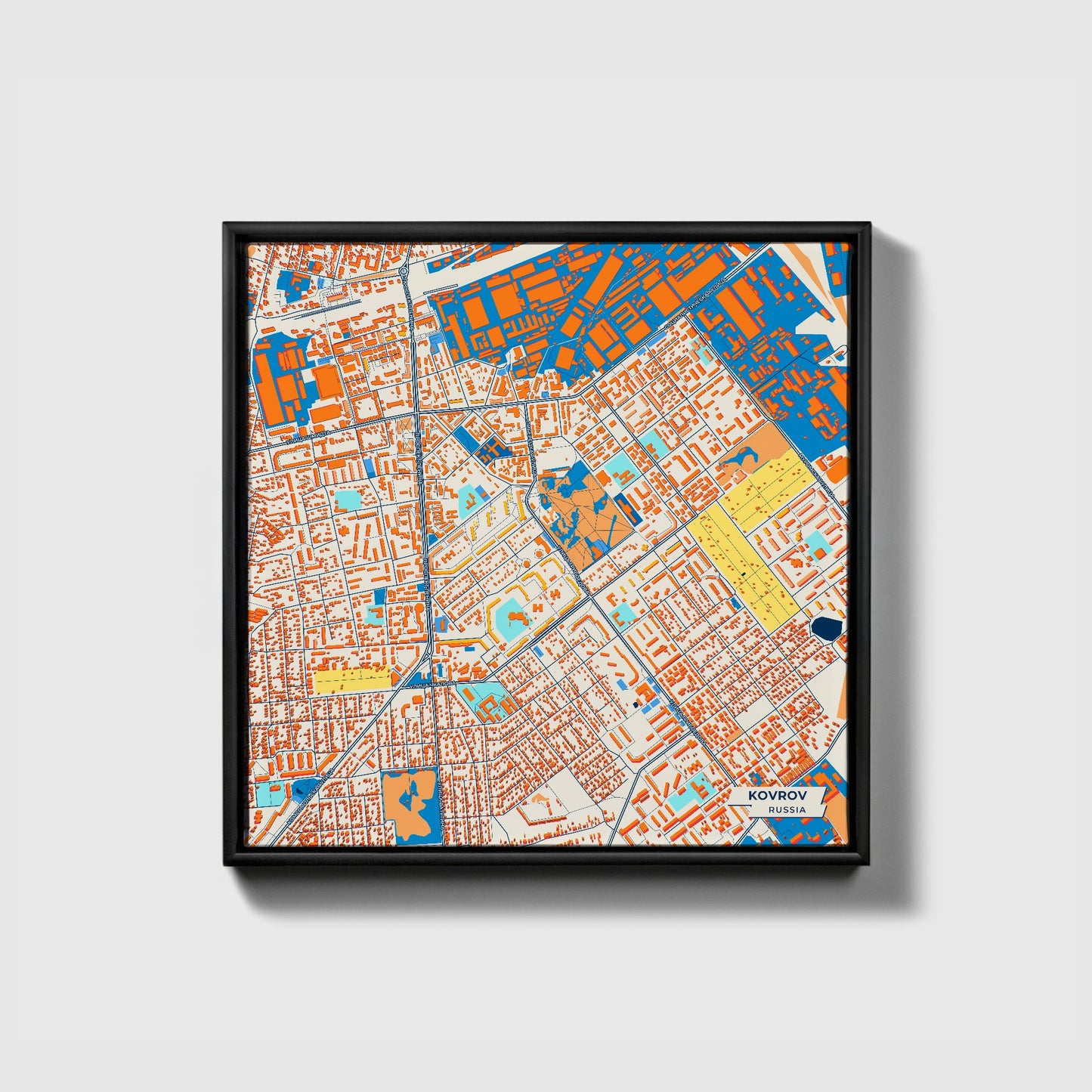 Ковры Russia Colorful City Map Canvas Print • Black Framed