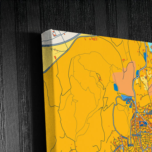 Κοζανη Greece Colorful City Map Canvas Print Detail