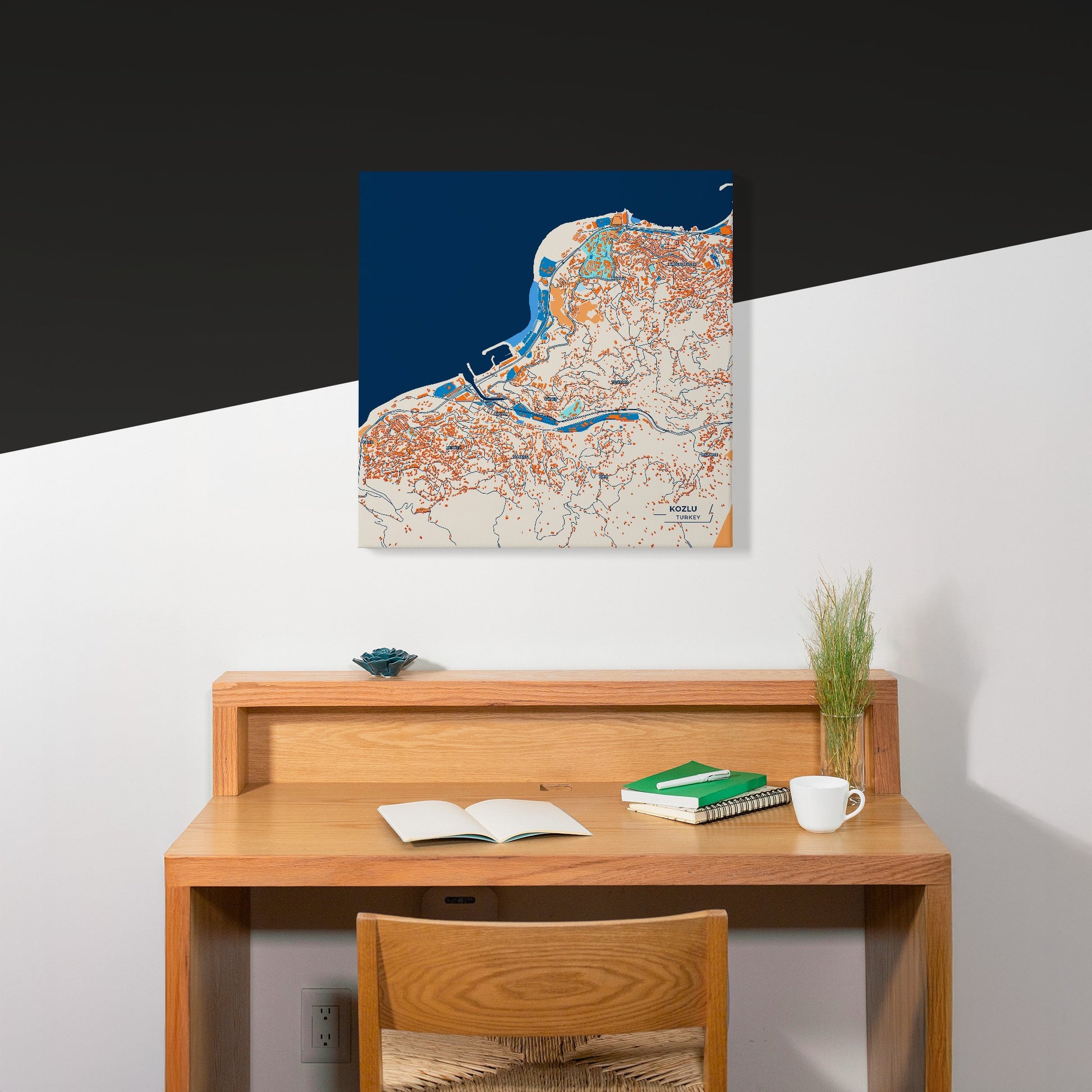 Kozlu Turkey Colorful City Map Canvas Print Scene