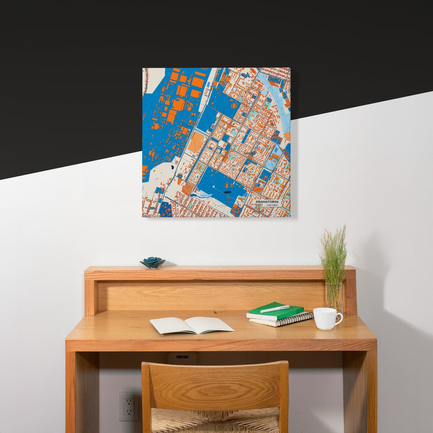 Краматорськ Ukraine Colorful City Map Canvas Print Scene