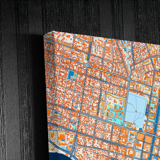 Краснодар Russia Colorful City Map Canvas Print Detail