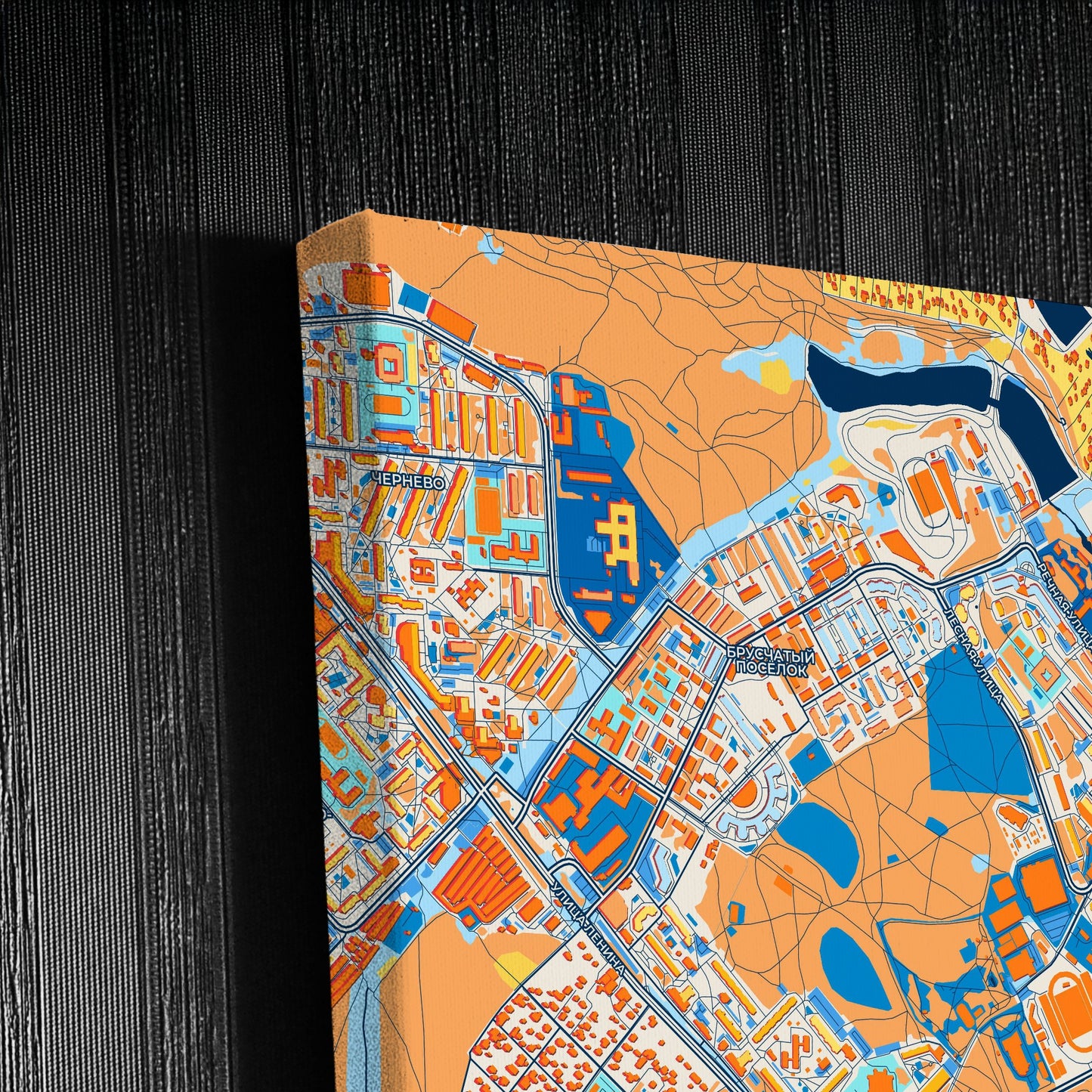 Красногорске Russia Colorful City Map Canvas Print Detail