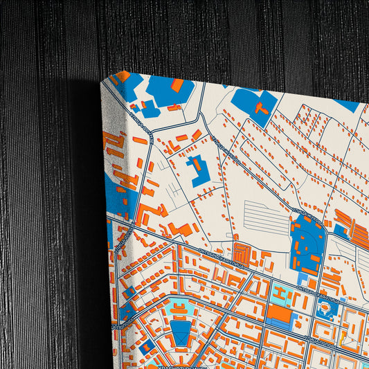 Краснотурьинск Russia Colorful City Map Canvas Print Detail
