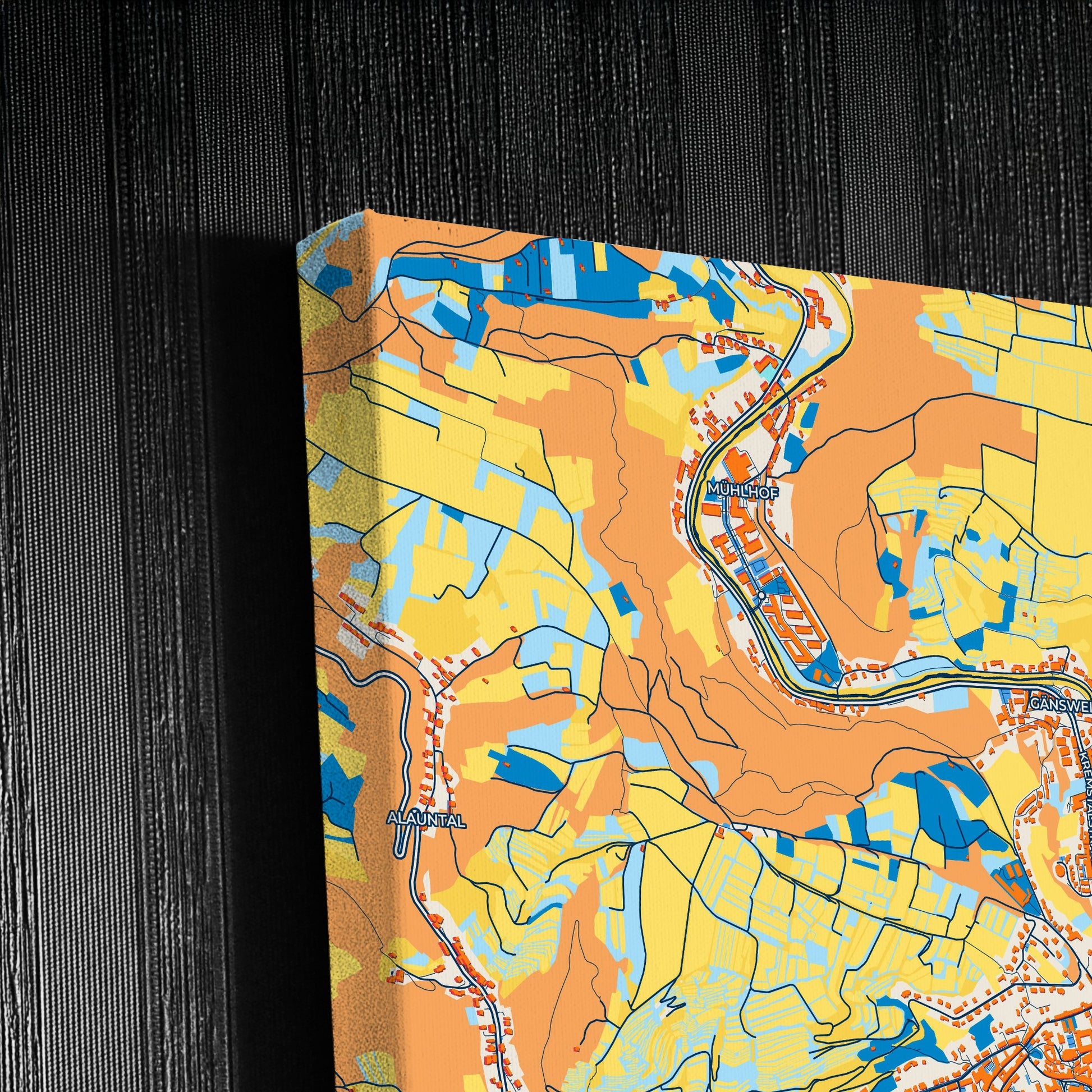 Krems Austria Colorful City Map Canvas Print Detail