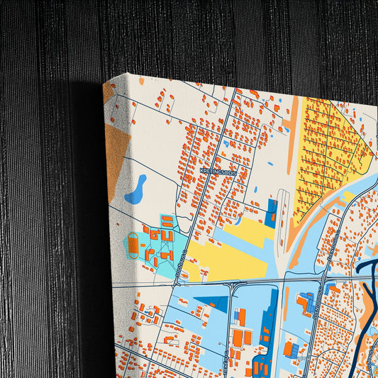 Kretinga Lithuania Colorful City Map Canvas Print Detail