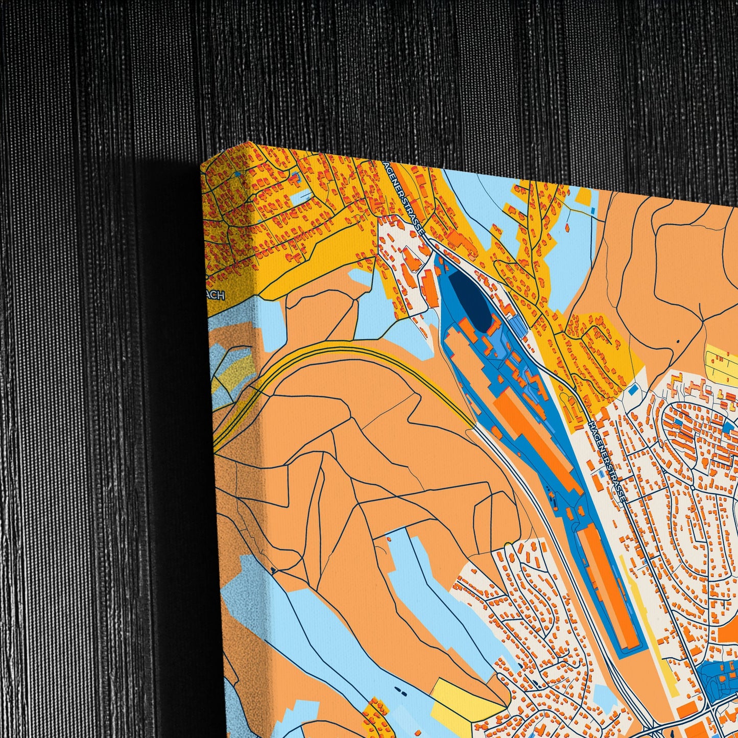 Kreuztal Germany Colorful City Map Canvas Print Detail