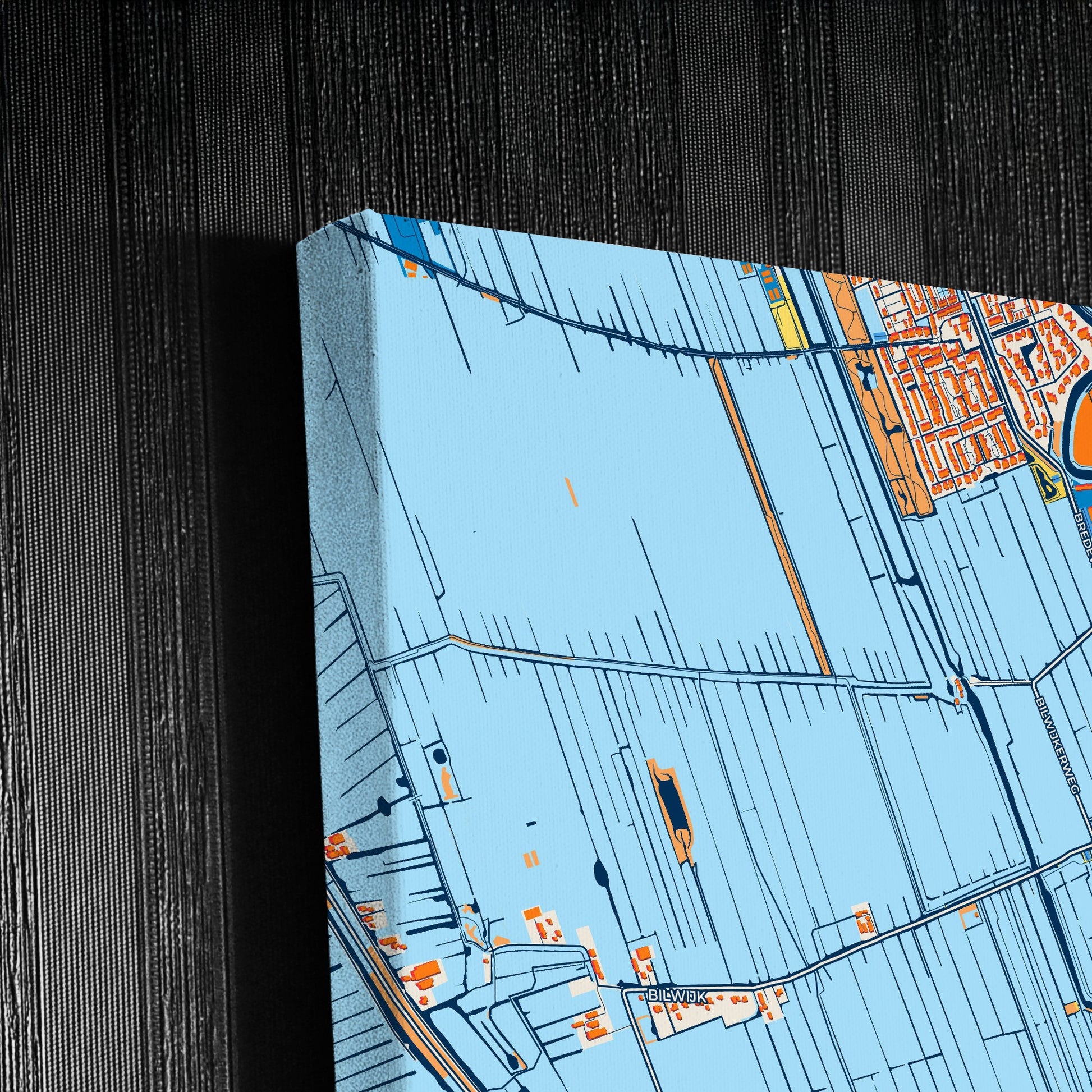 Krimpenerwaard Netherlands Colorful City Map Canvas Print Detail