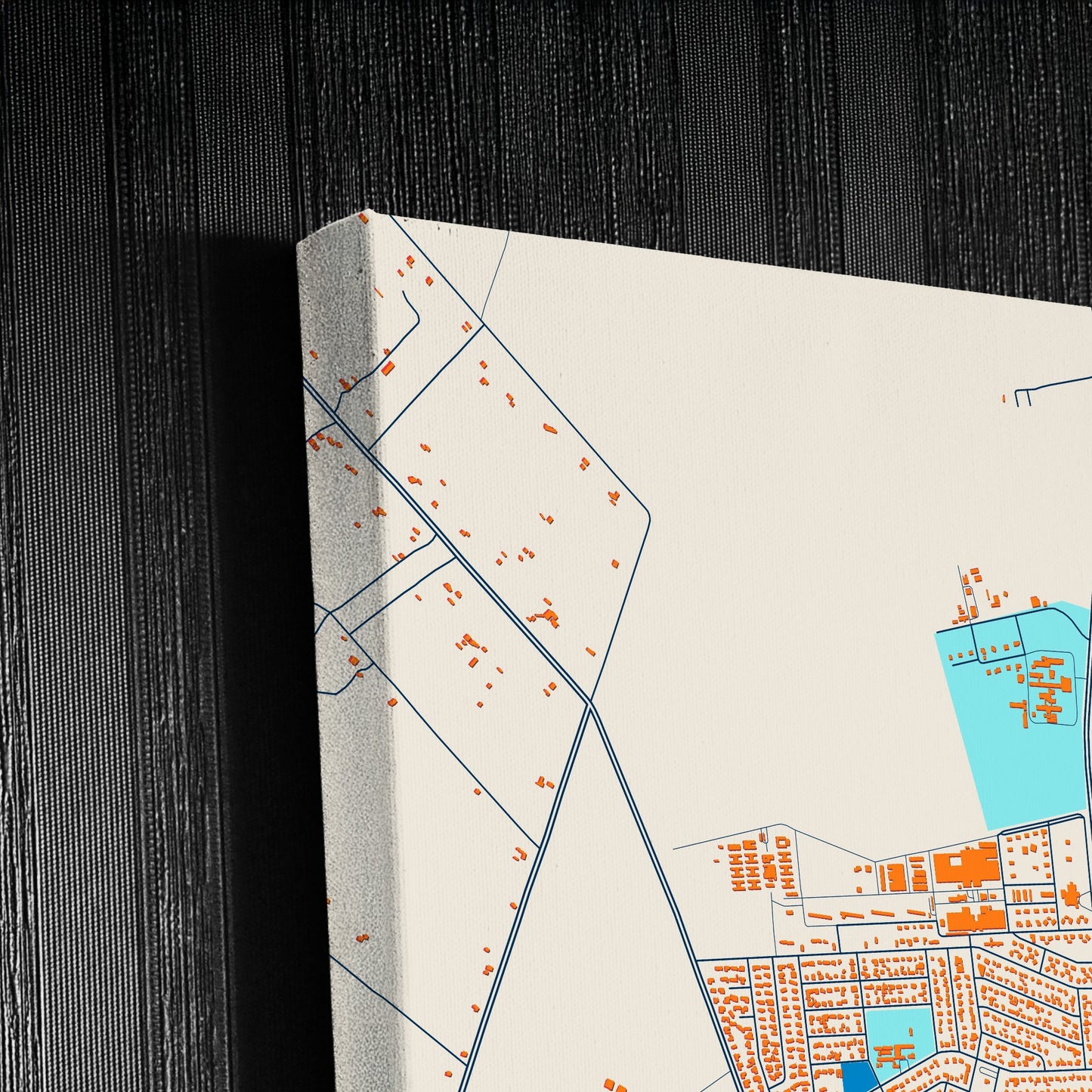 Kroonstad South Africa Colorful City Map Canvas Print Detail