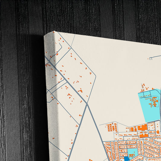 Kroonstad South Africa Colorful City Map Canvas Print Detail