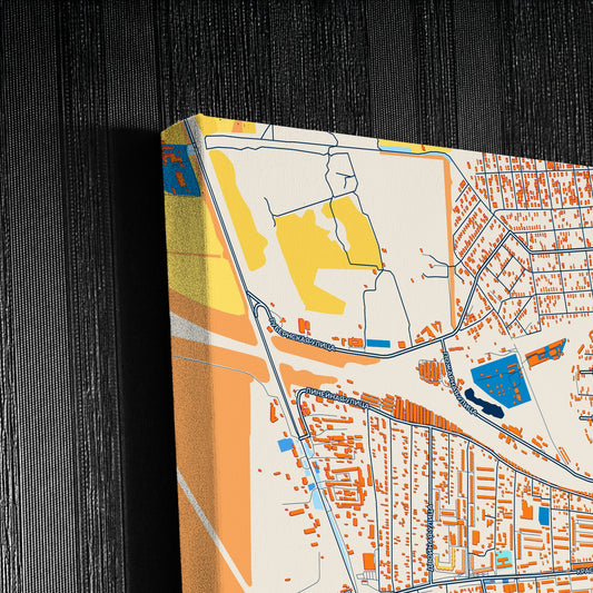 Кропоткинский Russia Colorful City Map Canvas Print Detail