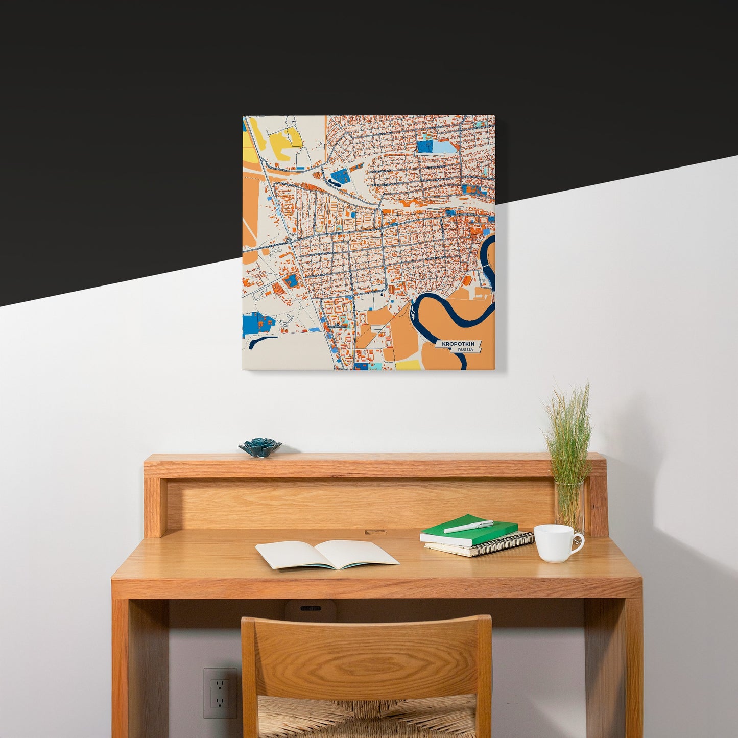 Кропоткинский Russia Colorful City Map Canvas Print Scene