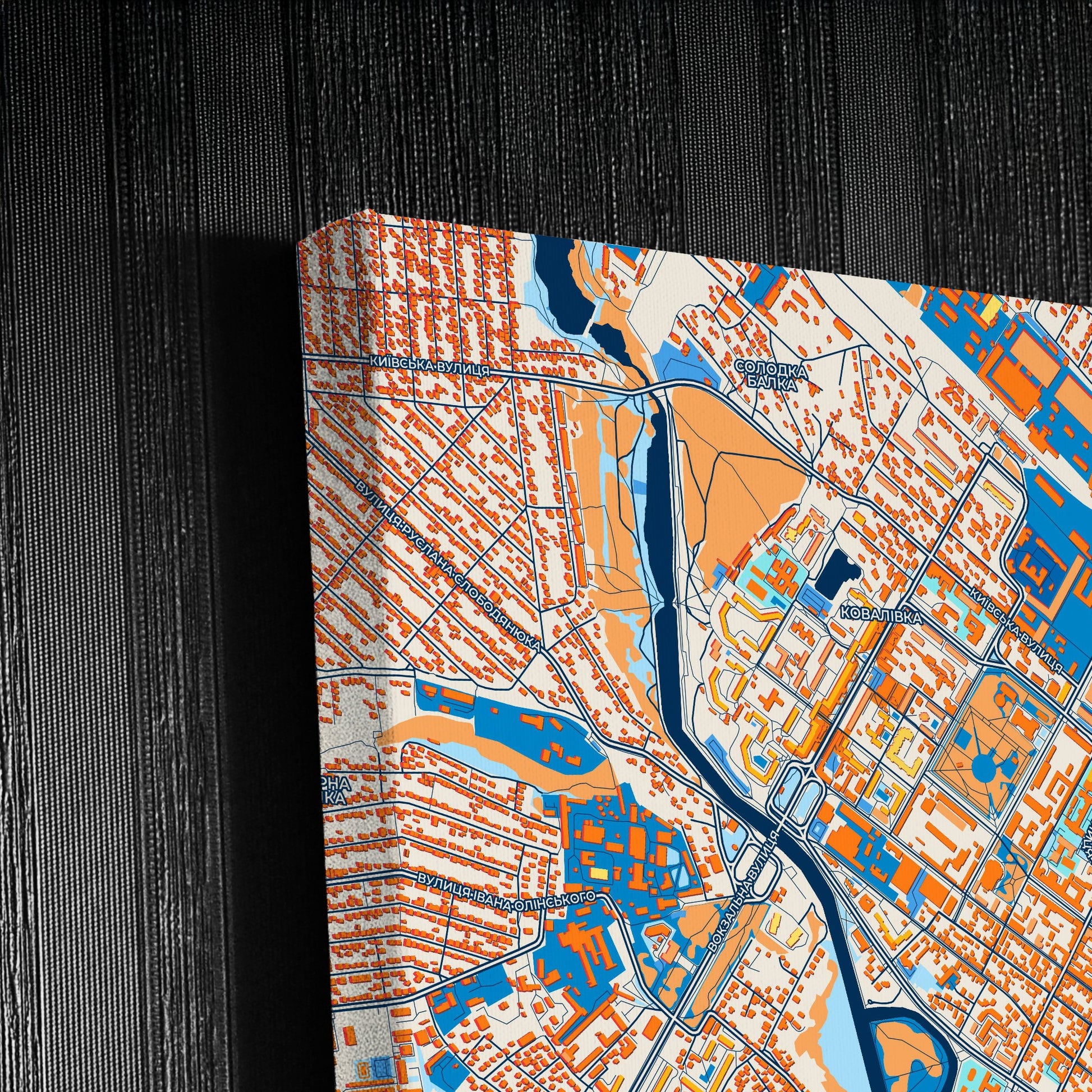 Кропивницький Ukraine Colorful City Map Canvas Print Detail