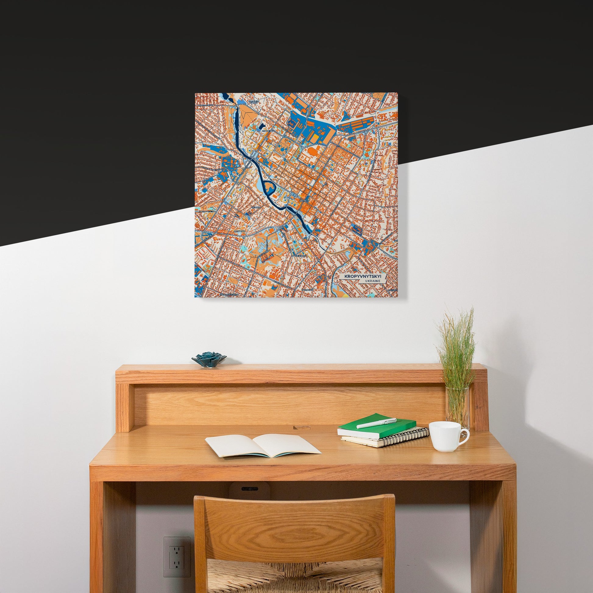 Кропивницький Ukraine Colorful City Map Canvas Print Scene