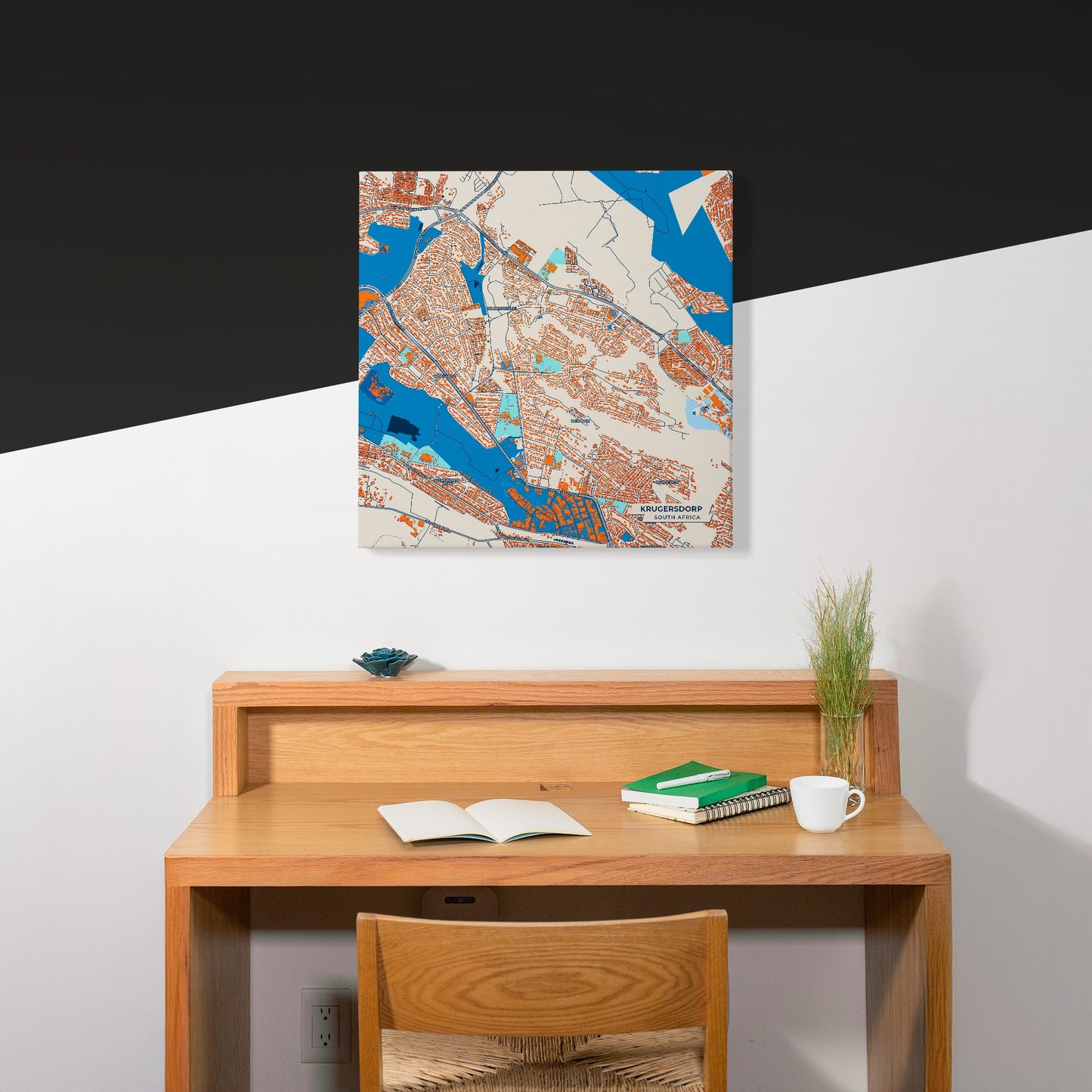 Krugersdorp South Africa Colorful City Map Canvas Print Scene