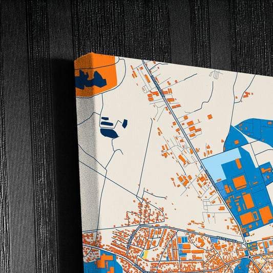 Крушевац Serbia Colorful City Map Canvas Print Detail