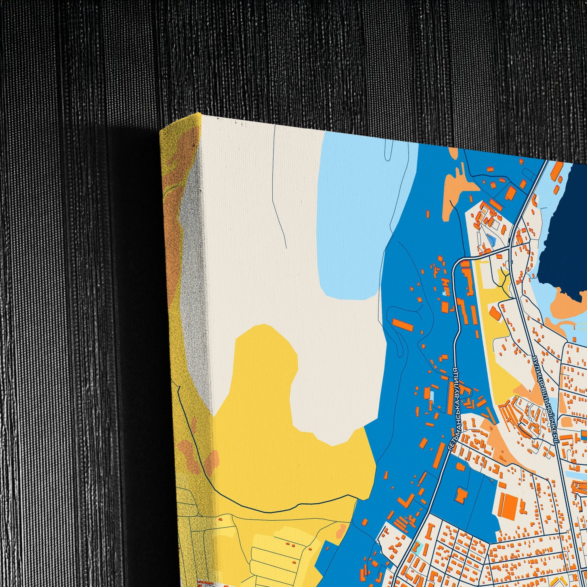 Кривий Ріх Ukraine Colorful City Map Canvas Print Detail