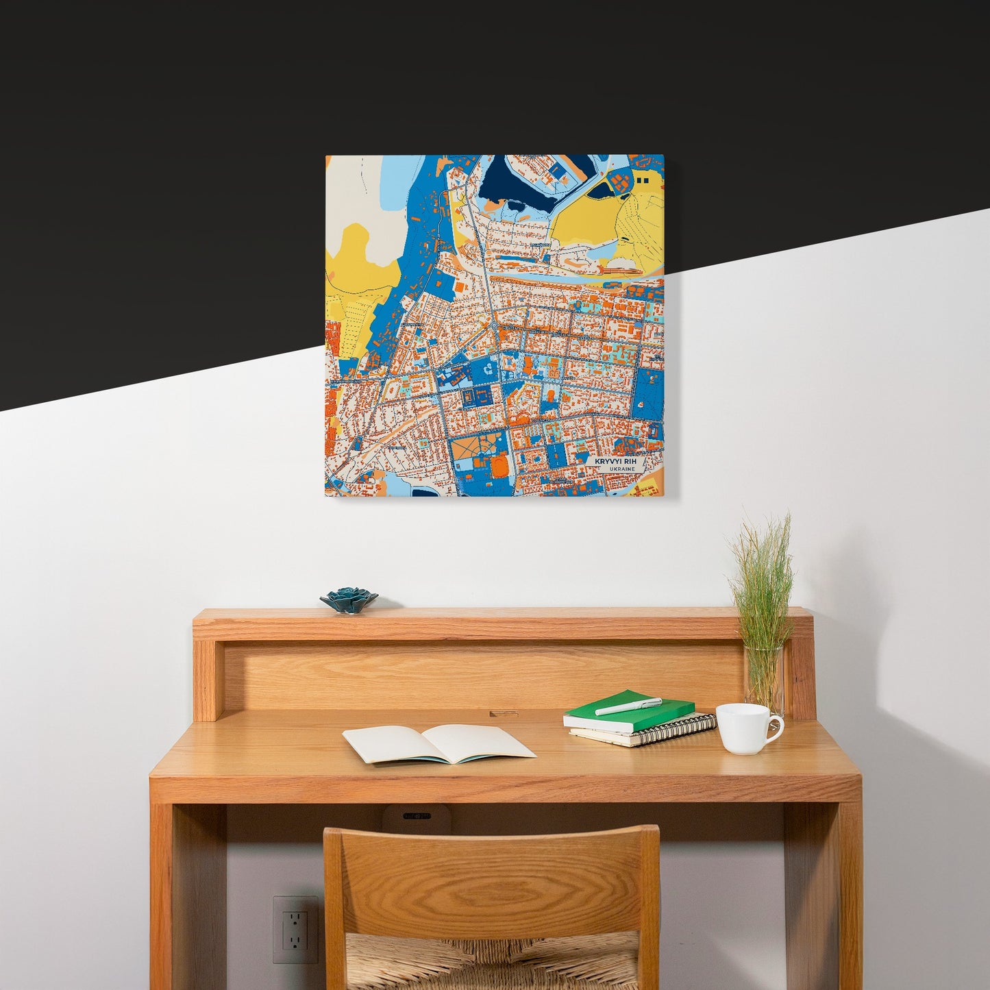 Кривий Ріх Ukraine Colorful City Map Canvas Print Scene