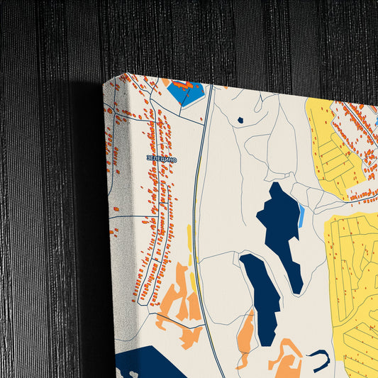 Кстово Russia Colorful City Map Canvas Print Detail