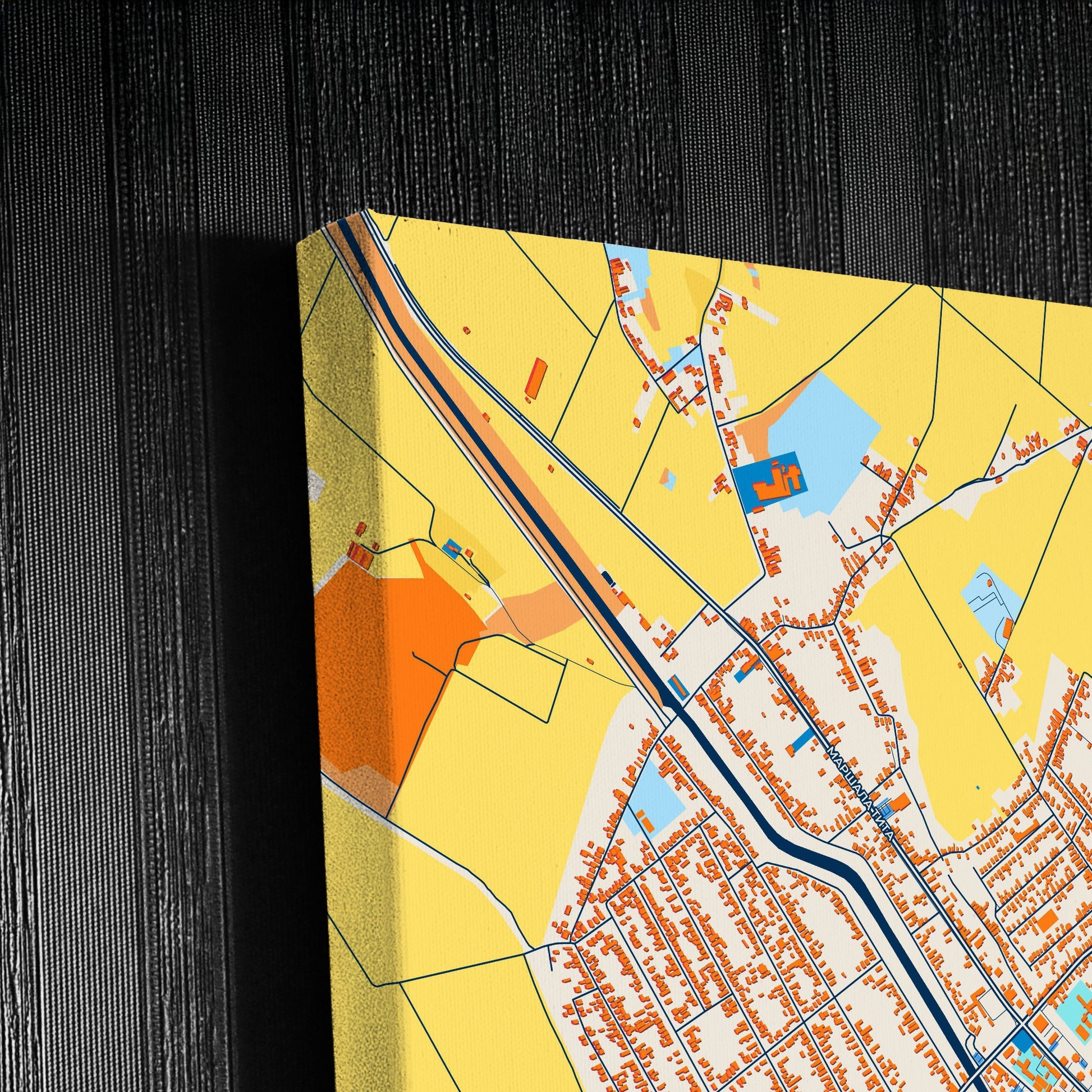 Кула Serbia Colorful City Map Canvas Print Detail