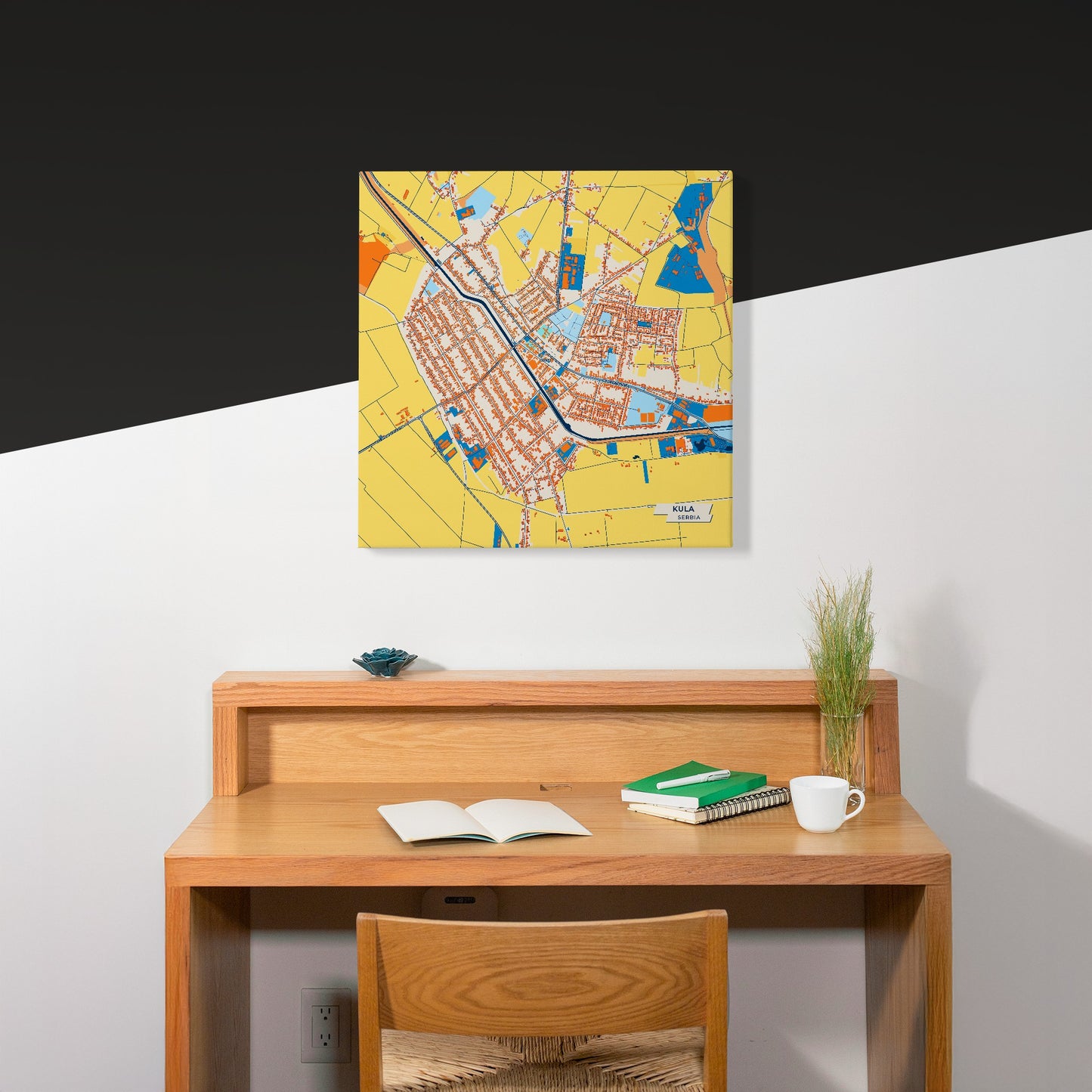 Кула Serbia Colorful City Map Canvas Print Scene